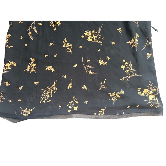 Women's Halogen Floral V-neck Semi Sheer Sleeveless Tulle Trim Top Size M - Picture 3 of 6